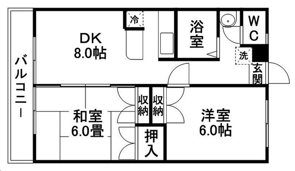 タウンズヤハタの物件間取画像